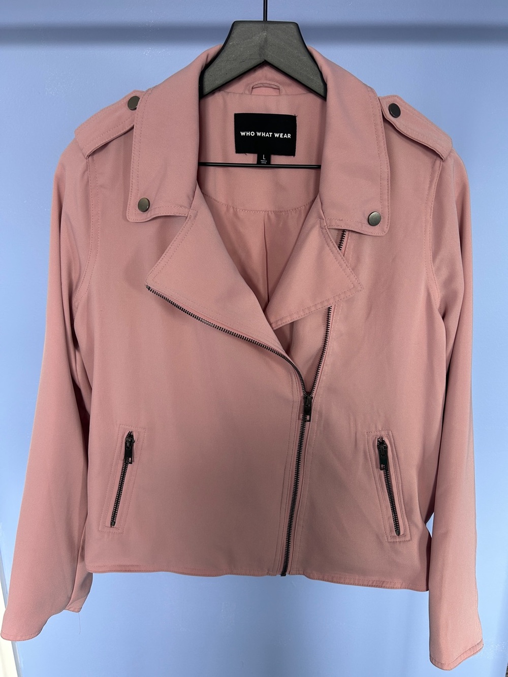 Who What Wear Dusty Rose Moto-Style Blazer/Jacket